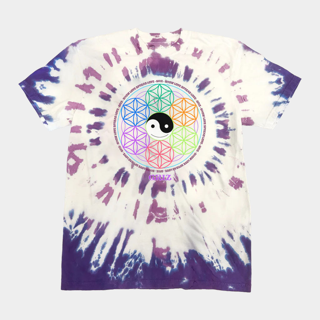 Griz Merch 2026 GRiZ Geometric Harmony Amethyst Burst Dye T-Shirt Gifts For Friends