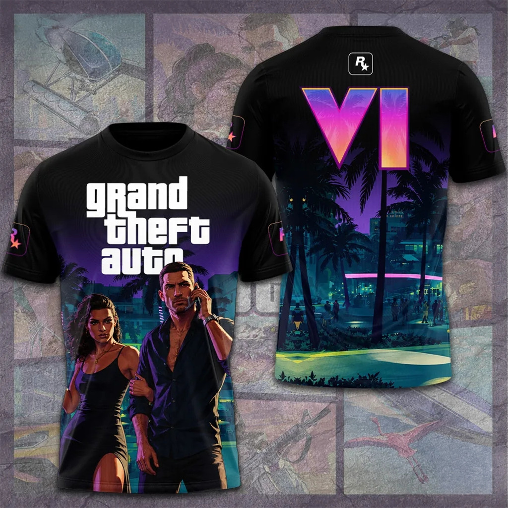 GTA 6 Merch 2026 Grand Theft Auto VI T-Shirt Gamer Apparel Gift Ideas For Him