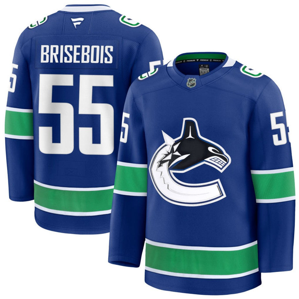 Guillaume Brisebois Vancouver Canucks 2025 Home Premium Jersey - Blue 1 Guillaume Brisebois Vancouver Canucks 2025 Home Premium Jersey - Blue