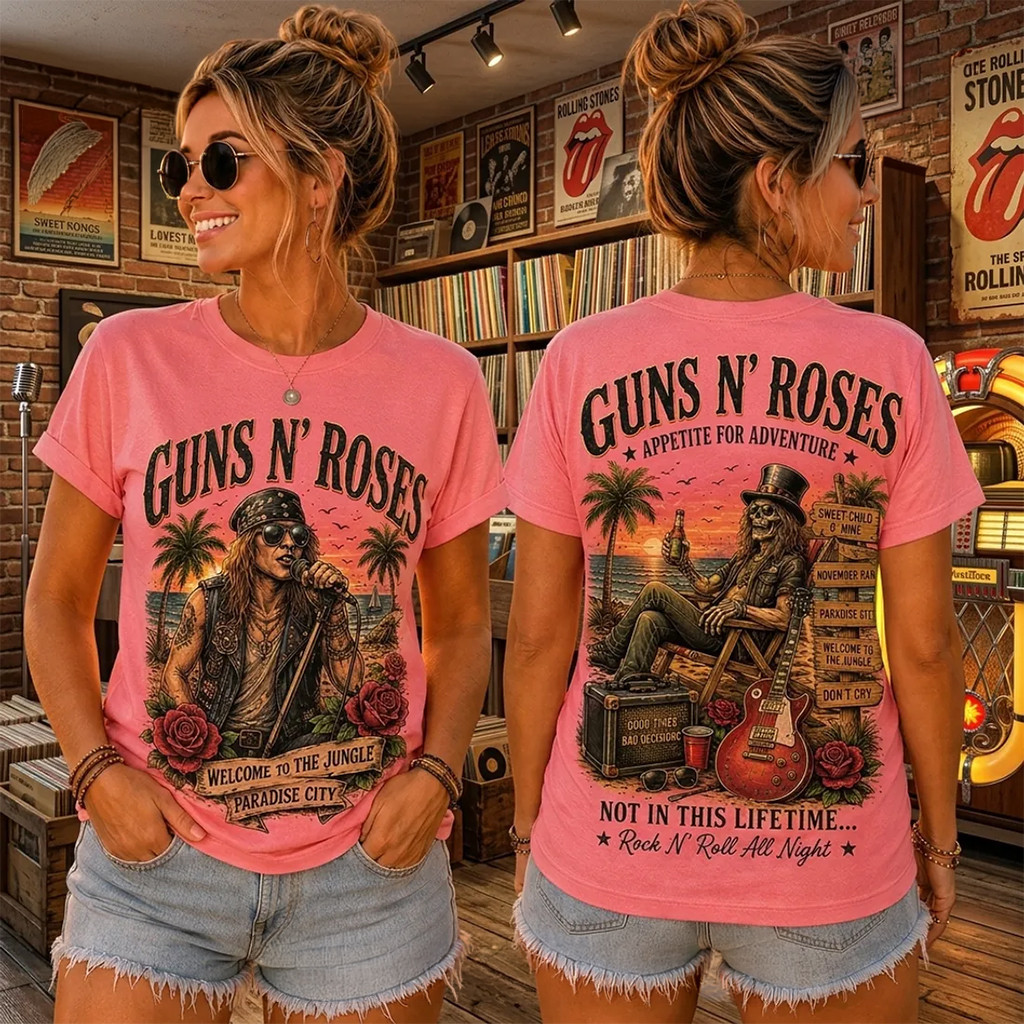 Guns N Roses Retro Sunset T-Shirt 2026 GNR Merch Cool Gifts For Music Lovers