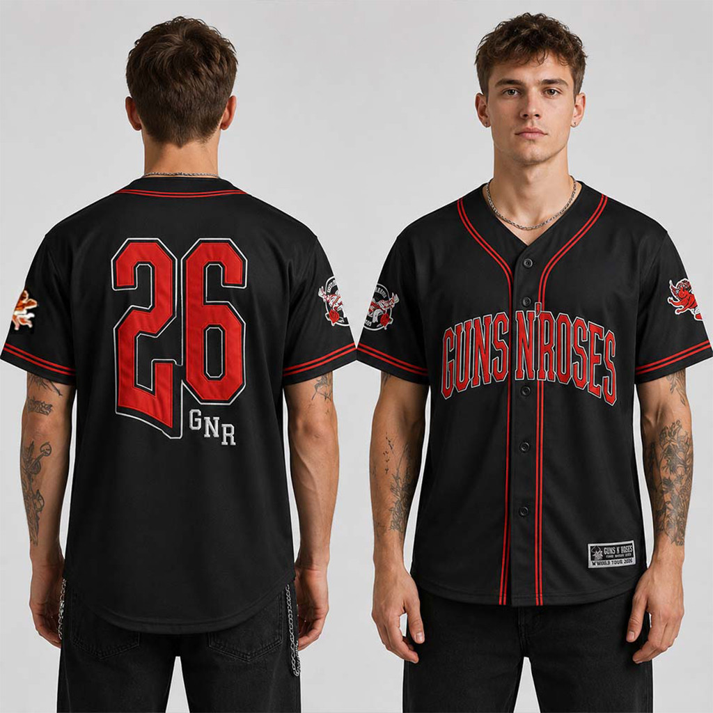 Guns N Roses World Tour 2026 Baseball Jersey Guns N Roses Merch Present Ideas