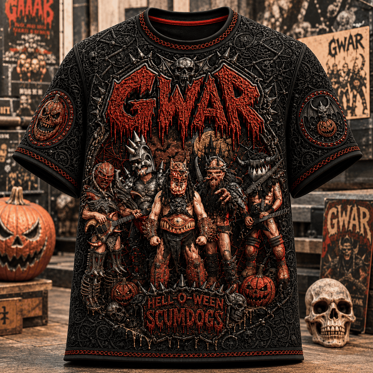 Gwar Hell-O-Ween Scumdogs T-Shirt Halloween Clothing Gwar Band Merch Gift For Music Lovers