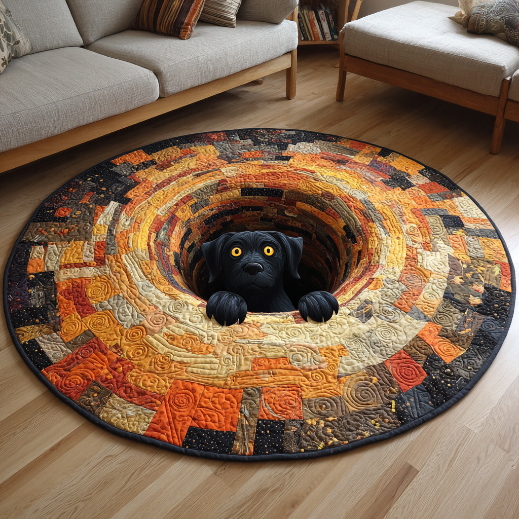 Halloween Labrador Retriever Quilted Round Mat Large Round Area Rugs Gift Ideas Halloween