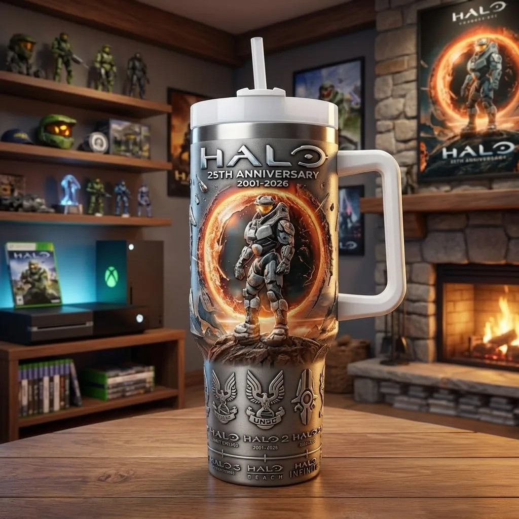 Halo 25th Anniversary 2001 2026 Tumbler Halo Merch Gifts For The Video Game Lover