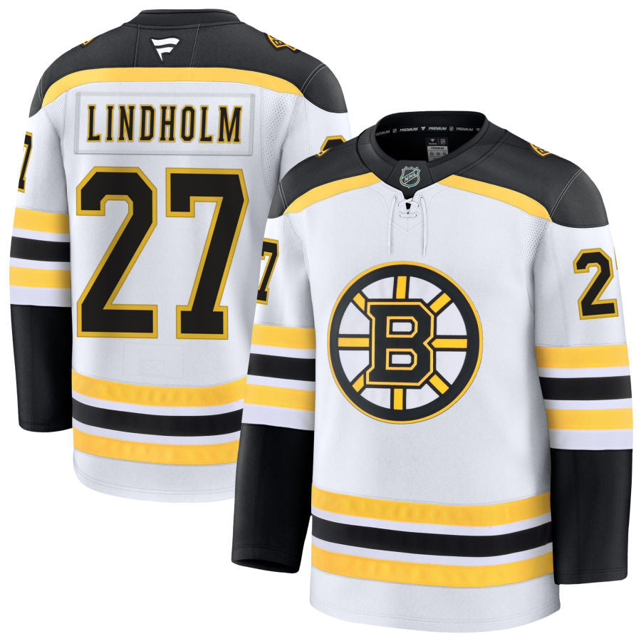 Hampus Lindholm Boston Bruins 2025 Away Jersey - White 1 Hampus Lindholm Boston Bruins 2025 Away Jersey - White