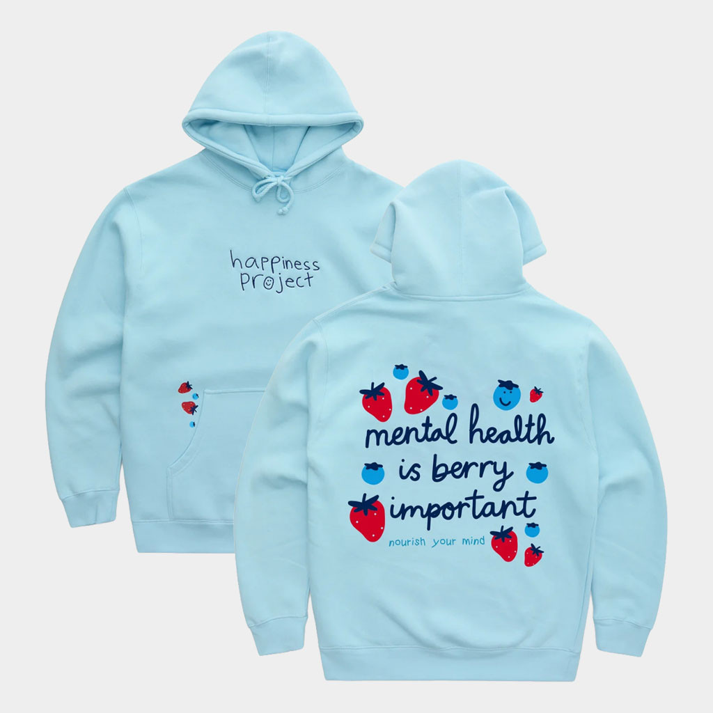Happiness Project Merch 2026 Berry Important Hoodie Mental Health Awareness Clothing