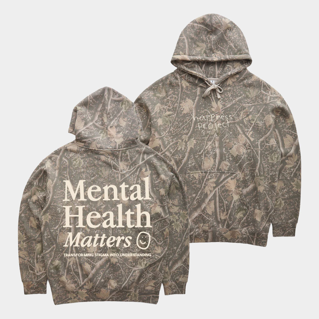 Happiness Project Merch 2026 Mental Health Matters Hoodie Camo Motivational Gift Ideas