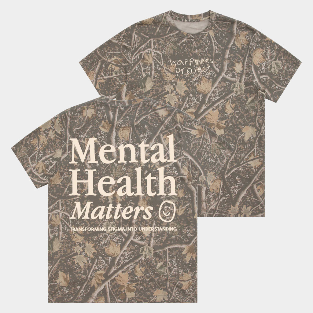 Happiness Project Merch 2026 Mental Health Matters T-Shirt Camo Positive Gift Ideas