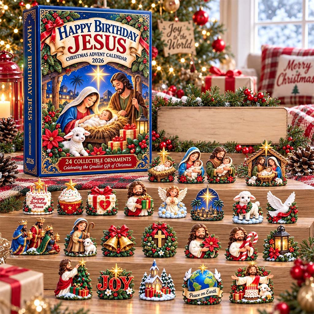 Happy Birthday Jesus Advent Calendar Christmas Ornaments Best Gift For Christian