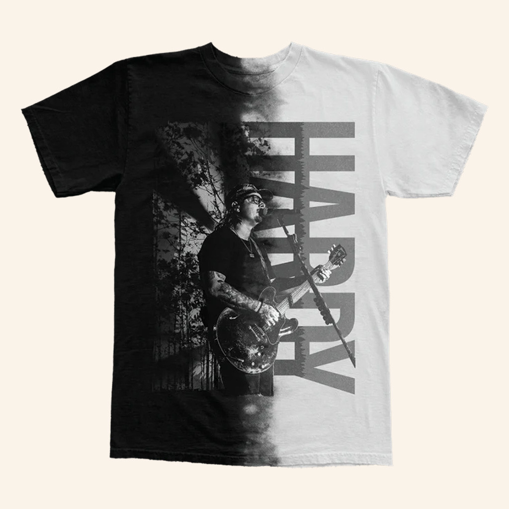 Hardy Merch Black And White Split T-Shirt Gift Ideas For Music Lovers