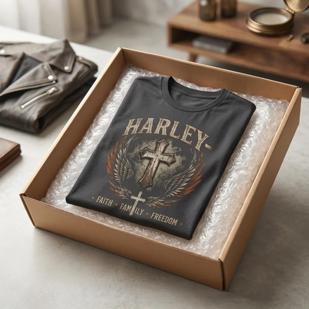 Harley Davidson Faith Family Freedom Cross T-Shirt 2026 Christian Shirt Gifts For Friends