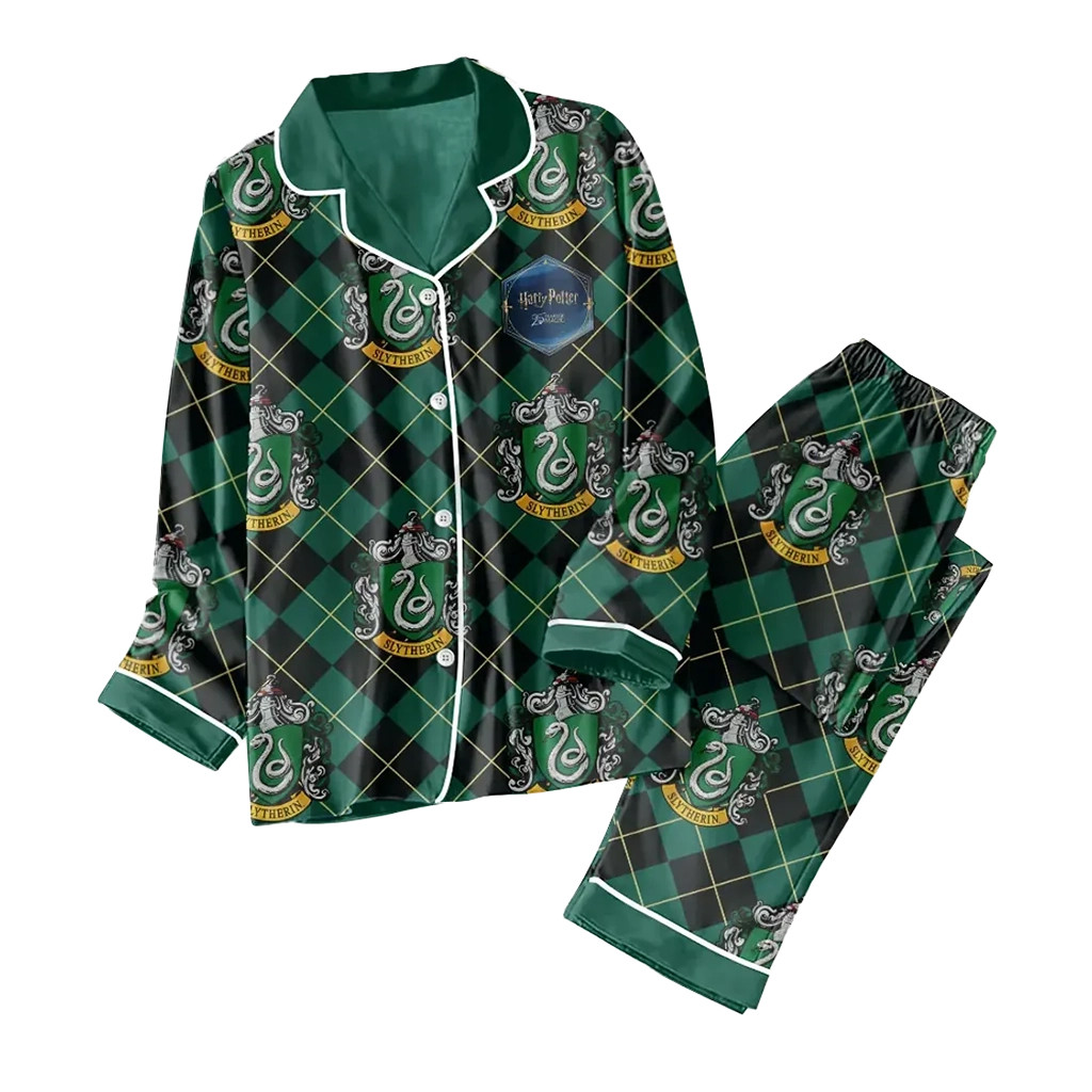 Harry Potter Slytherin Green Plaid Pajama Set 2026 Harry Potter Merch Birthday Gift For Her
