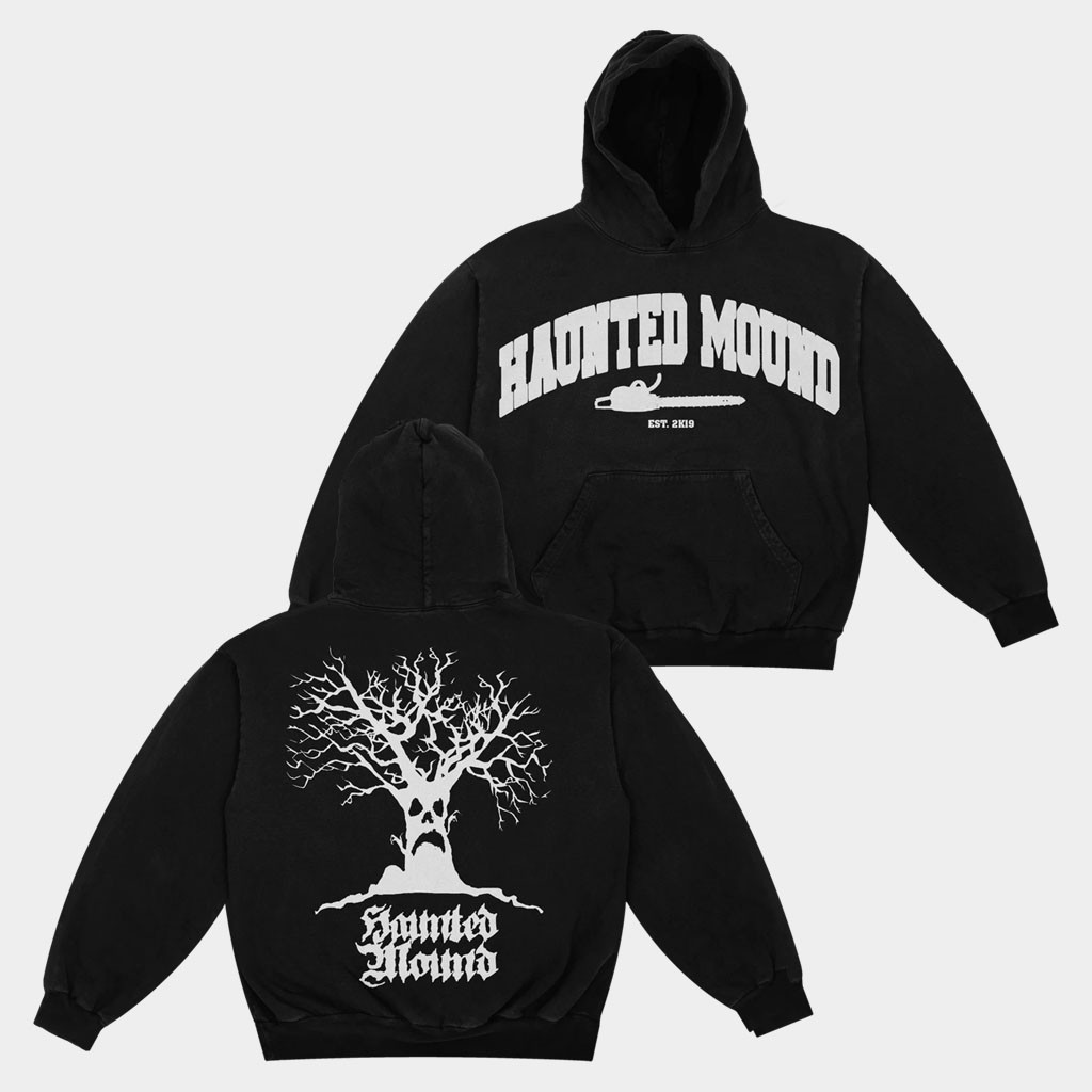 Haunted Mound Merch 2026 Haunted Mound College Hoodie Simple Father's Day Gift Ideas