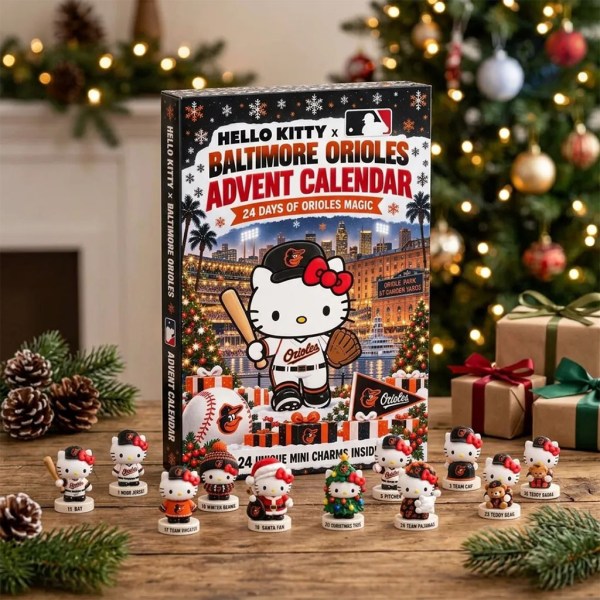 Hello Kitty X Baltimore Orioles Advent Calendar Christmas Ornaments Baltimore Orioles Merch - Image 2