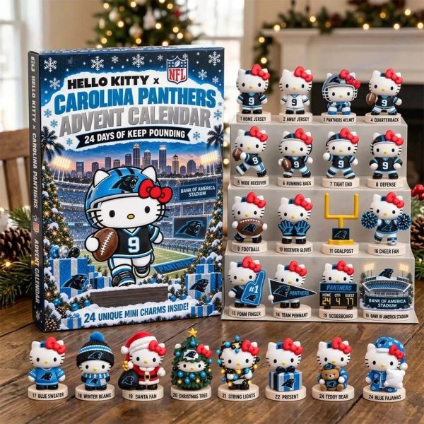 Hello Kitty X Carolina Panthers Advent Calendar 24 Days Of Keep Pounding Christmas Ornament' - Image 2