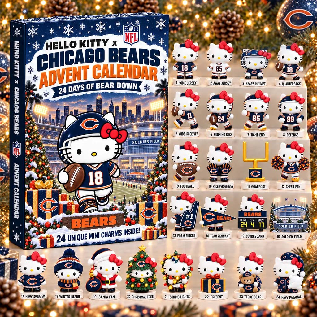 Hello Kitty X Chicago Bears Advent Calendar 24 Days Of Bear Down Christmas Ornament Xmas Gifts