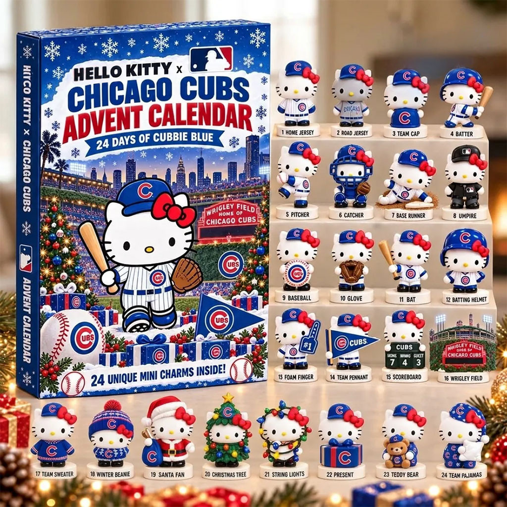 Hello Kitty X Chicago Cubs 2026 Advent Calendar 24 Day Of Cubbie Blue Xmas Ornament Cubs Merch