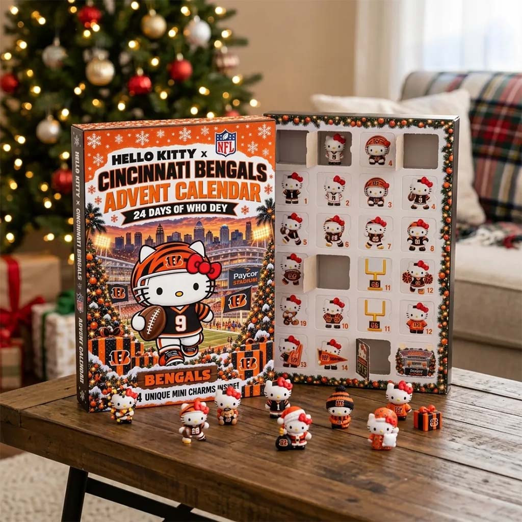 Hello Kitty X Cincinnati Bengals Advent Calendar 24 Days Of Who Dey Christmas Ornament Gifts