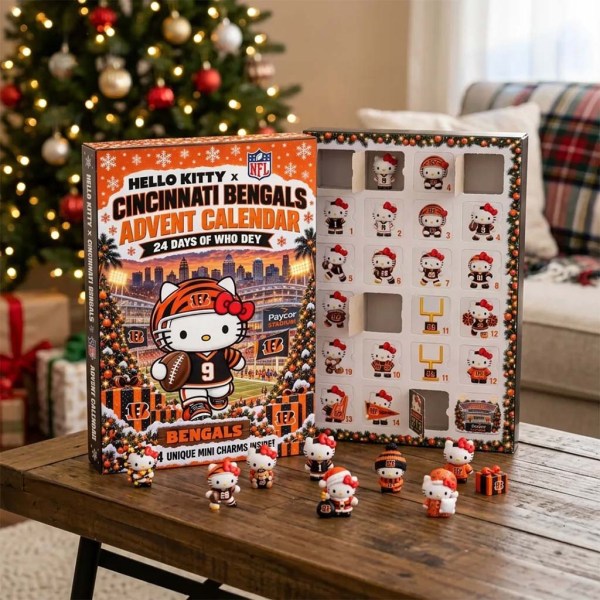 Hello Kitty X Cincinnati Bengals Advent Calendar 24 Days Of Who Dey Christmas Ornament Gifts - Image 2