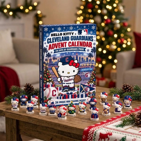 Hello Kitty X Cleveland Guardians Advent Calendar Christmas Tree Ornaments Guardians Merch - Image 2