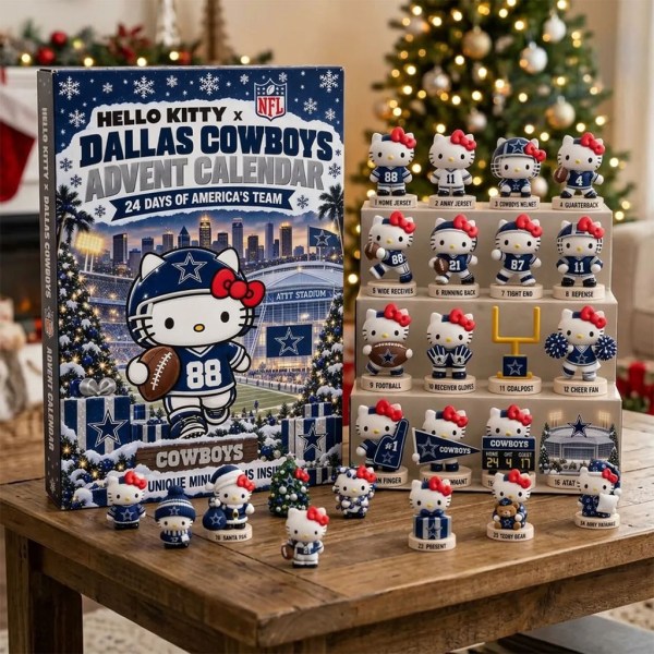 Hello Kitty X Dallas Cowboys 2026 Advent Calendar Christmas Ornaments Dallas Cowboys Merch - Image 2