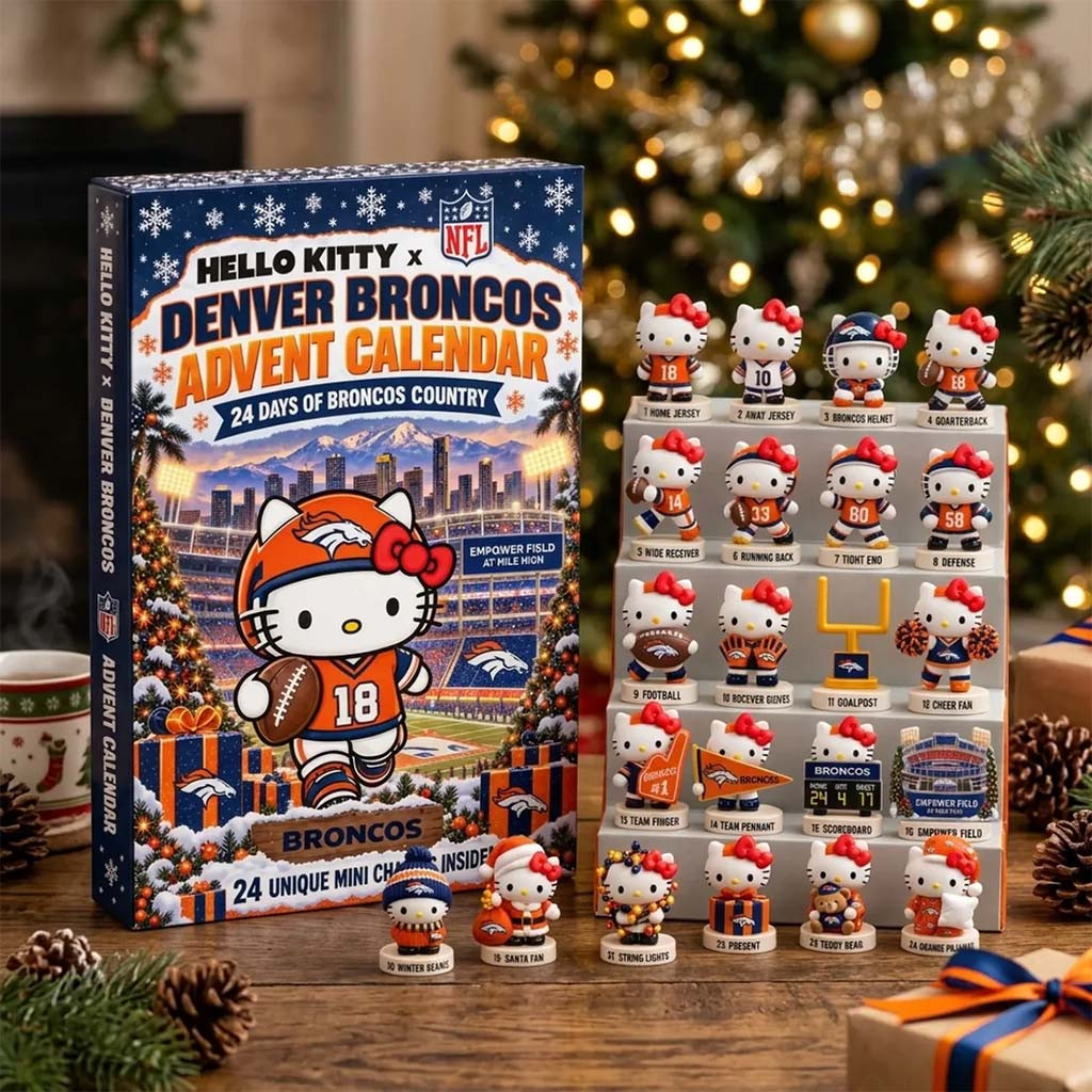 Hello Kitty x Denver Broncos Advent Calendar Christmas Tree Ornaments Broncos Merch Gifts For Fan