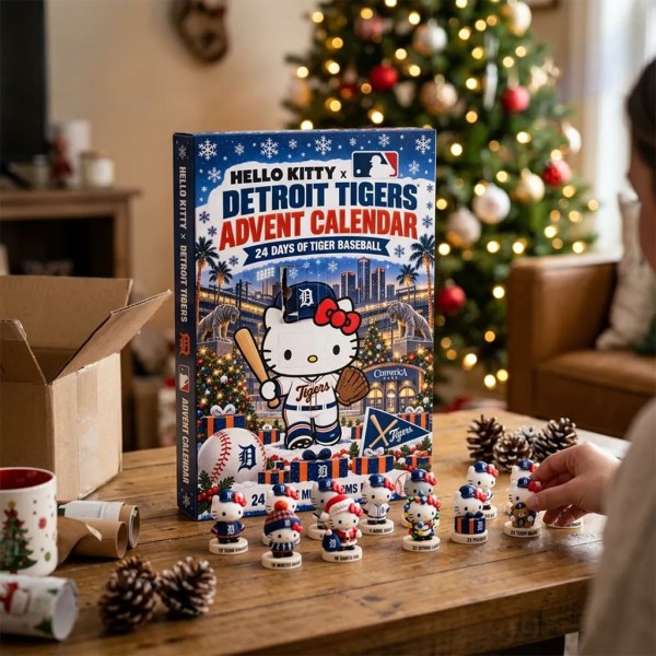 Hello Kitty X Detroit Tigers Advent Calendar Christmas Ornaments Detroit Baseball Merch - Image 2