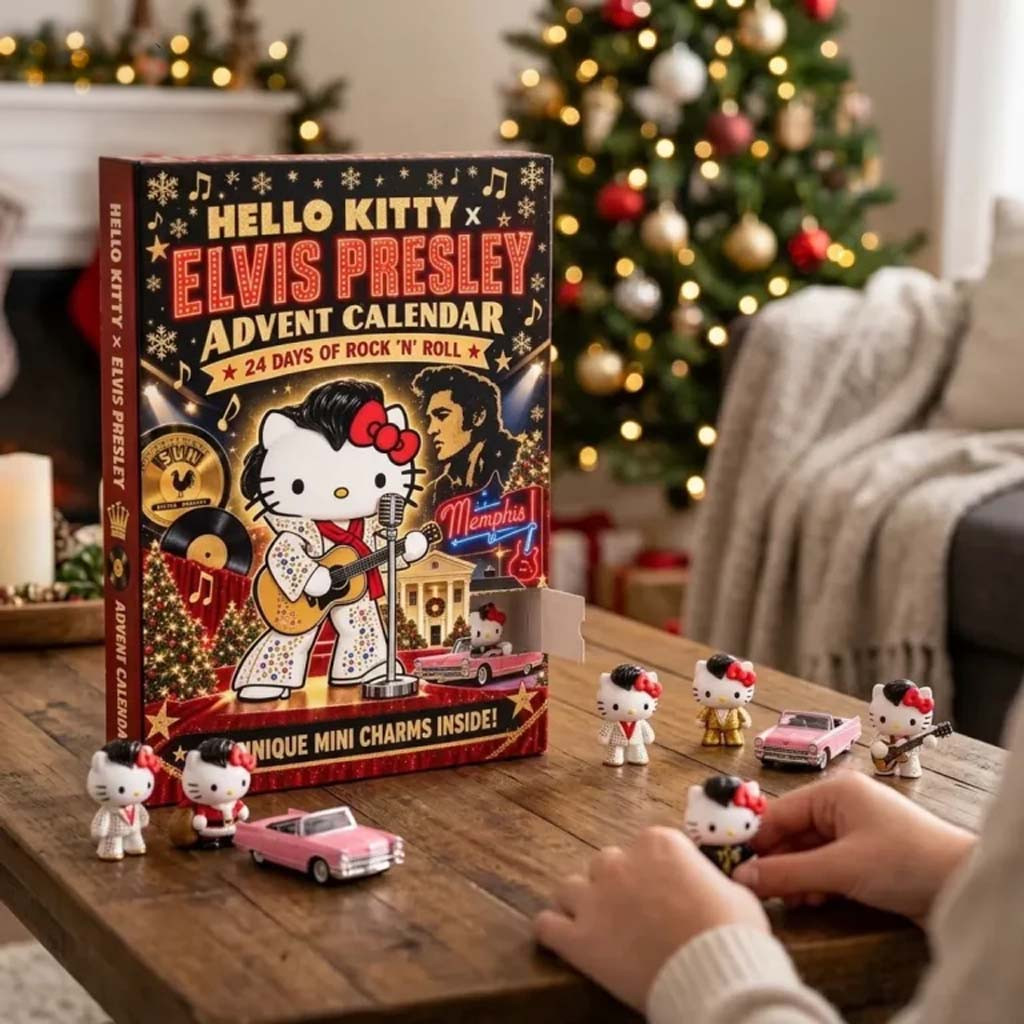 Hello Kitty X Elvis Presley Advent Calendar 2026 24 Days Of Rock N Roll Christmas Ornaments