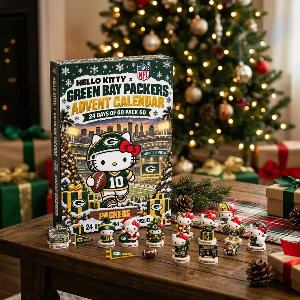 Hello Kitty X Green Bay Packers 2026 Advent Calendar Xmas Tree Ornaments Packers Merch Decor