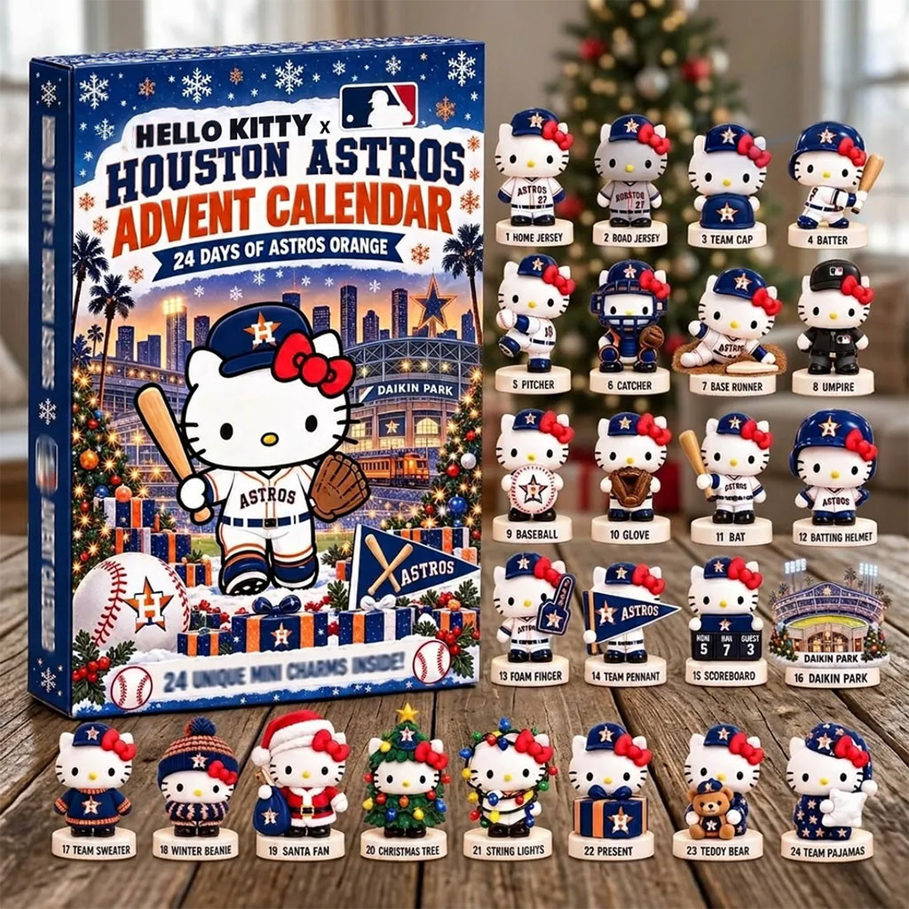 Hello Kitty X Houston Astros 2026 Advent Calendar Christmas Ornaments Houston Astros Merch