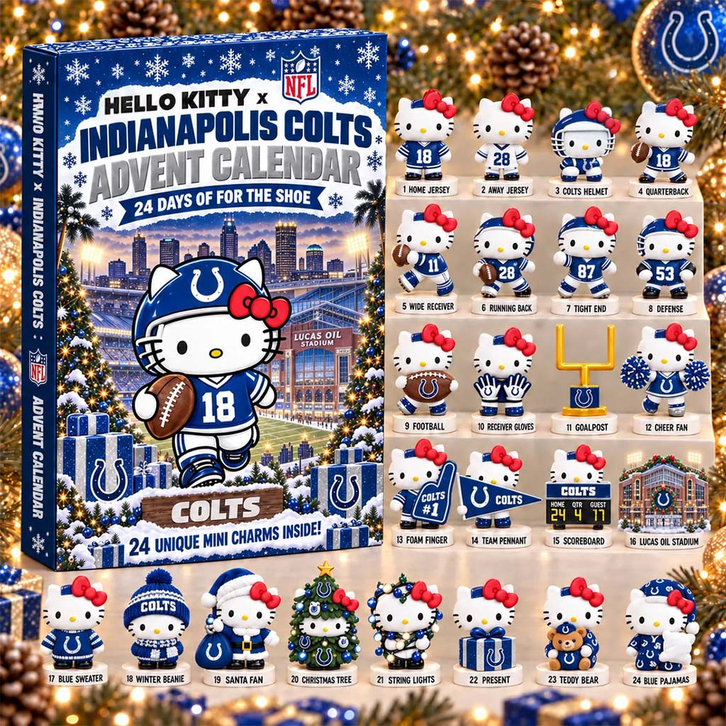 Hello Kitty x Indianapolis Colts Advent Calendar Christmas Tree Ornaments Colts Merch Fans Gifts