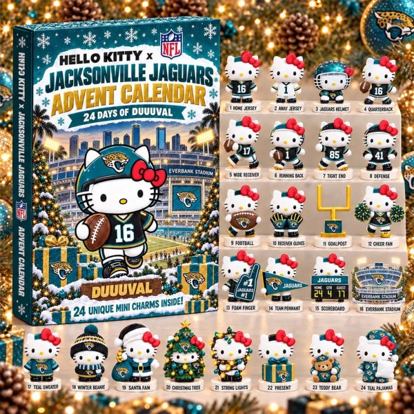 Hello Kitty x Jacksonville Jaguars Advent Calendar Christmas Tree Ornaments Jaguars Merch Gifts - Image 2