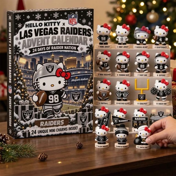 Hello Kitty x Las Vegas Raiders Advent Calendar Xmas Tree Ornaments LV Raiders Merch Fan Gifts - Image 2