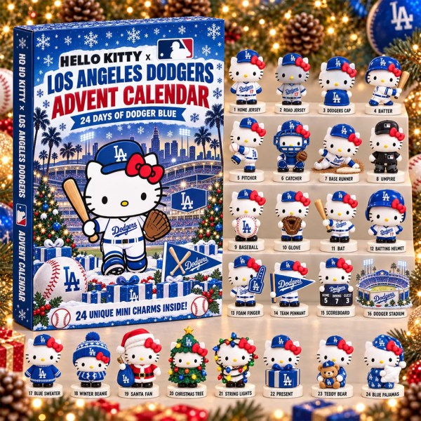 Hello Kitty X Los Angeles Dodgers 2026 Advent Calendar Christmas Tree Ornaments Dodgers Merch - Image 2