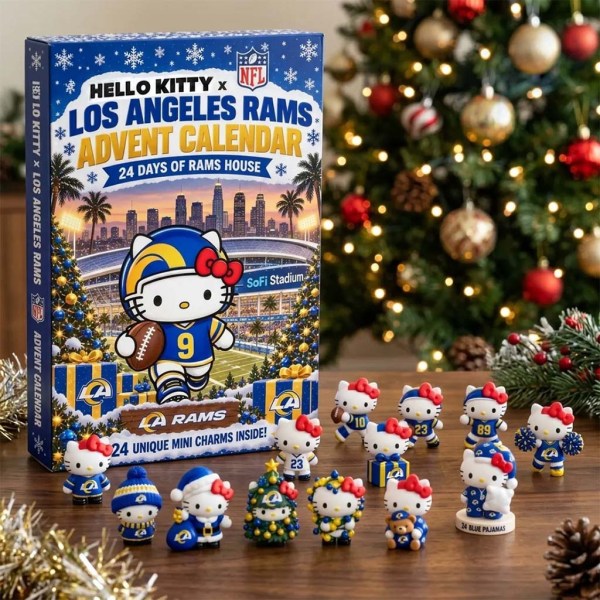 Hello Kitty x Los Angeles Rams Advent Calendar Xmas Tree Ornaments LA Rams Merch Gifts For Fan - Image 2