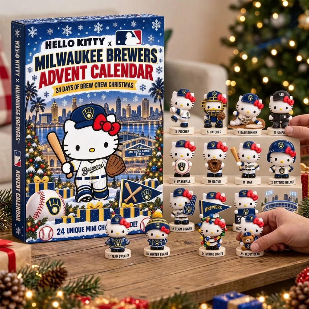 Hello Kitty X Milwaukee Brewers 2026 Advent Calendar Christmas Ornaments Brewers Merch Gifts