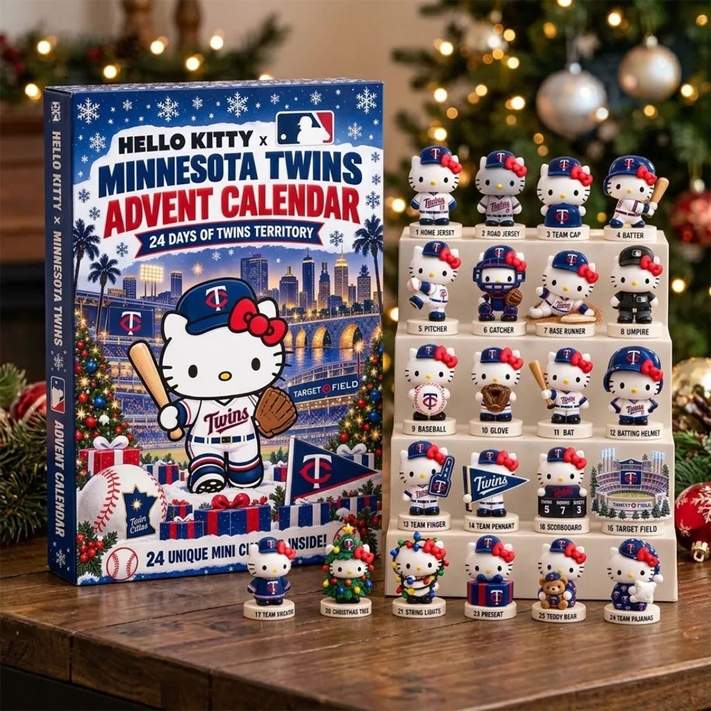 Hello Kitty X Minnesota Twins Advent Calendar Christmas Tree Ornaments MN Twins Merch Decor