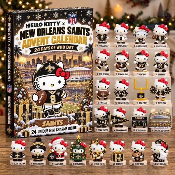 Hello Kitty x New Orleans Saints Advent Calendar Christmas Tree Ornaments NO Saints Merch - Image 2