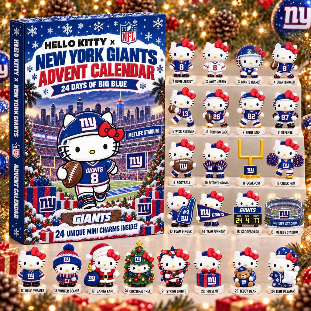 Hello Kitty x New York Giants Advent Calendar Christmas Tree Ornaments NY Giants Merch