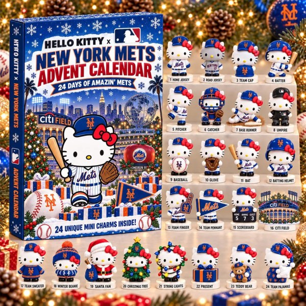 Hello Kitty X New York Mets Advent Calendar 2026 Christmas Ornaments NY Mets Merch Xmas Gifts - Image 2