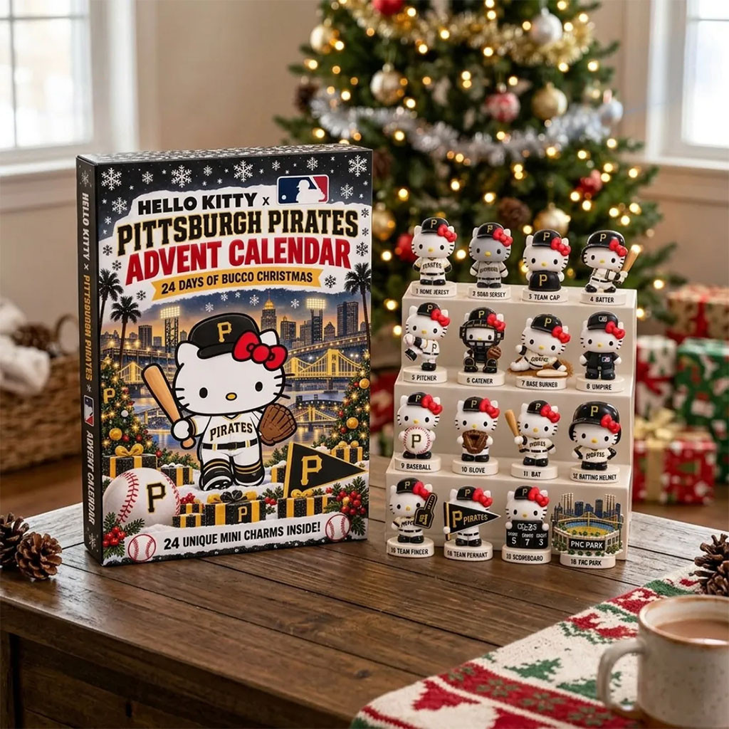 Hello Kitty X Pittsburgh Pirates Advent Calendar Christmas Ornaments Pirates Merch Fan Gifts