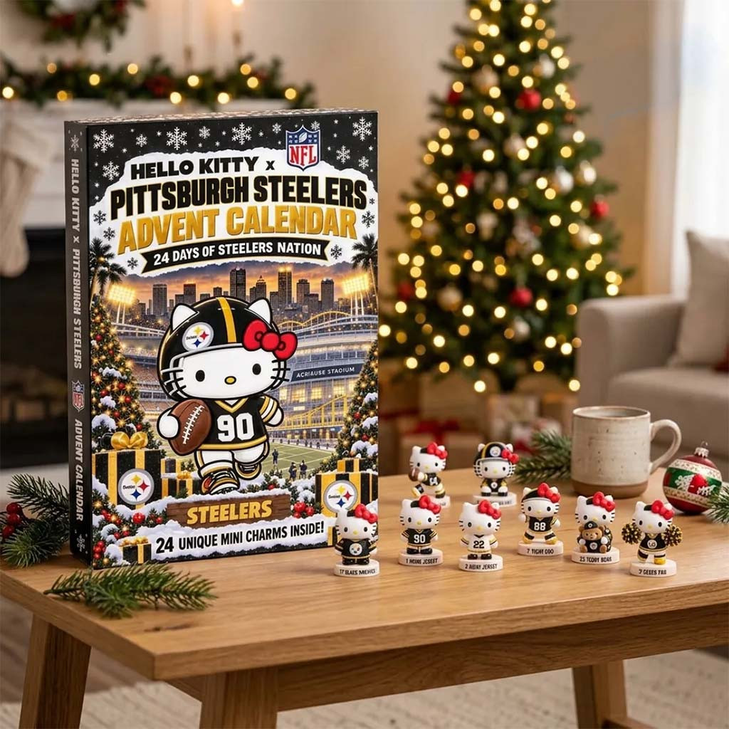Hello Kitty x Pittsburgh Steelers Advent Calendar Christmas Tree Ornaments Steelers Merch Gifts