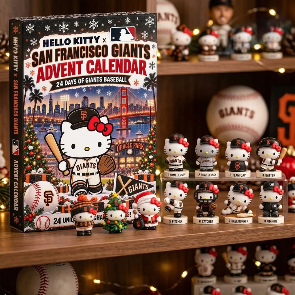 Hello Kitty X San Francisco Giants Advent Calendar Christmas Ornaments SF Giants Merch Decor