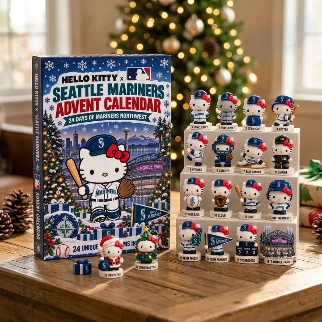 Hello Kitty X Seattle Mariners Christmas Advent Calendar Xmas Ornaments Seattle Mariners Merch