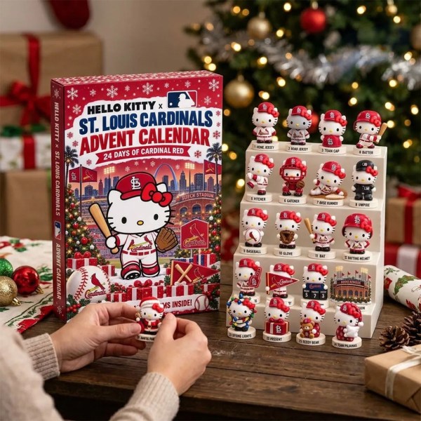 Hello Kitty X St Louis Cardinals Advent Calendar Xmas Tree Ornaments St Louis Cardinals Merch - Image 2