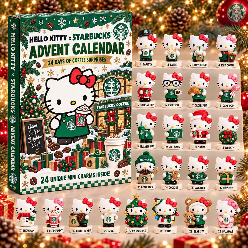 Hello Kitty X Starbucks Advent Calendar 24 Days Of Coffee Christmas Ornament Starbucks Merch