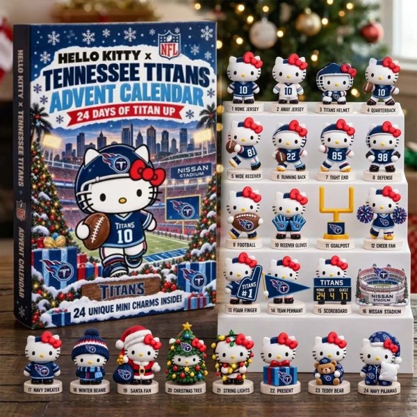 Hello Kitty X Tennessee Titans Advent Calendar 24 Days Of Titan Up Christmas Ornaments Fan Gift - Image 2