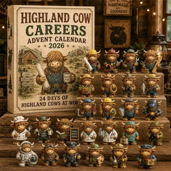 Highland Cow 2026 Careers Advent Calendar 24-Day 2026 Christmas Countdown Gifts for Cow Lovers - Image 2