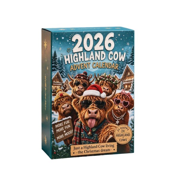 Highland Cow Adventure Advent Calendar 2026 24 Days Countdown Set Christmas Gift Ideas - Image 2