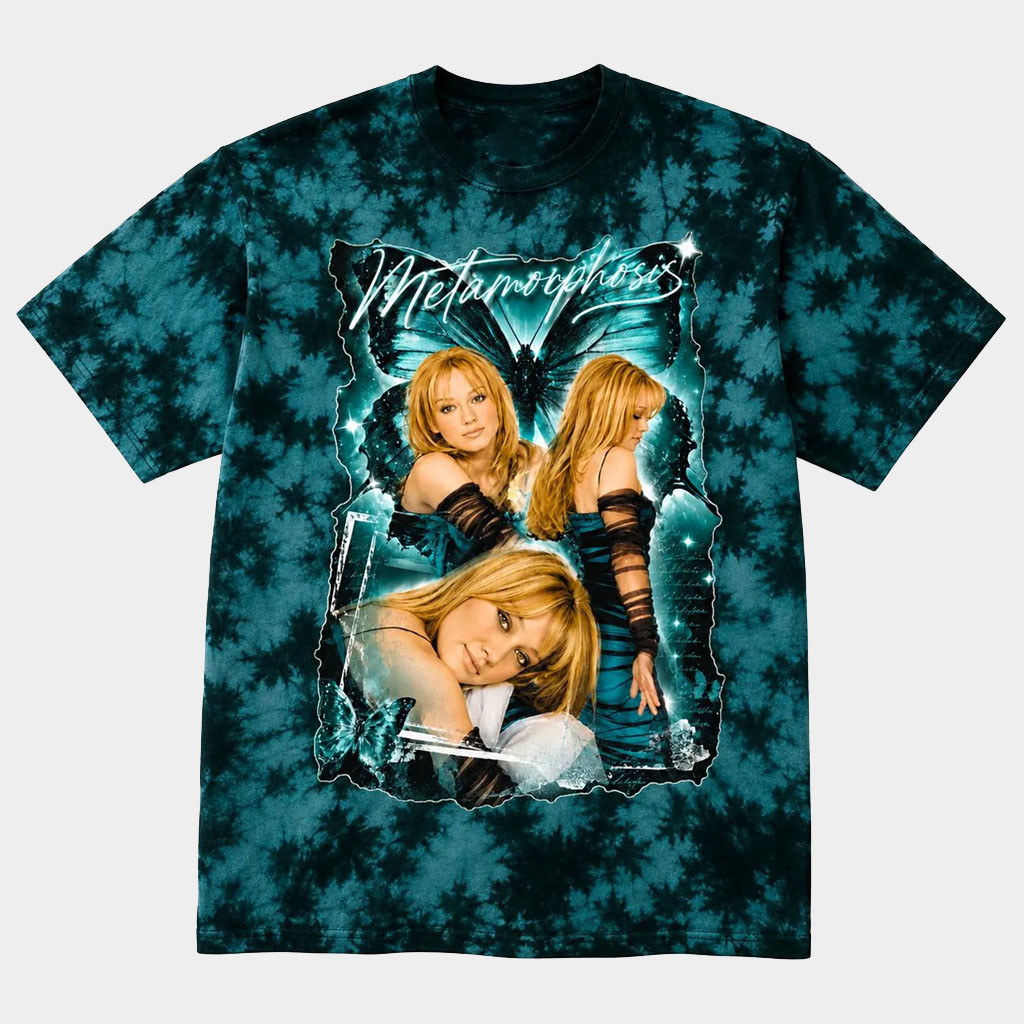 Hilary Duff Merch 2026 Hilary Duff Metamorphosis Era Tie Dye T-Shirt Cool Gifts For Music Lover